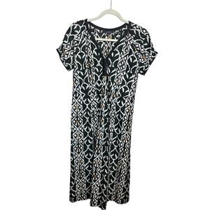 Acrobat Ikat Silk Midi Dress Sz. S